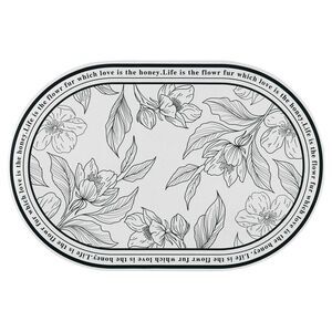 Rubber Non-Slip Fit Under Door Absorbent Thin Bath Mat 16"x24" Flower-3